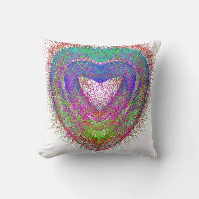 Colourful fun neon Graffiti sparkling heart design Cushion (Front)