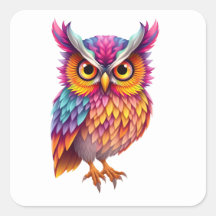 Colourful Fun Owl Stickers