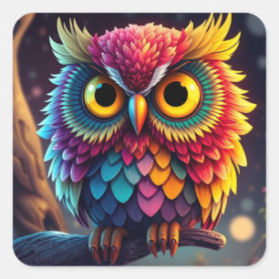 Colourful Fun Owl Stickers