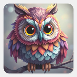 Colourful Fun Owl Stickers