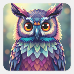 Colourful Fun Owl Stickers