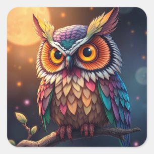 Colourful Fun Owl Stickers
