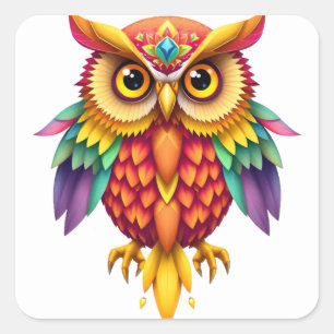 Colourful Fun Owl Stickers