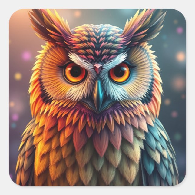 Colourful Fun Owl Stickers (Front)