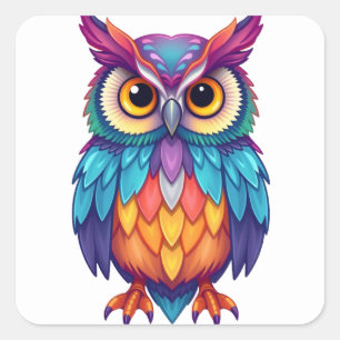 Colourful Fun Owl Stickers