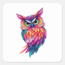 Colourful Fun Owl Stickers