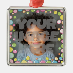 Colourful Fun Pastel Bubble Frame Border for Photo Metal Tree Decoration