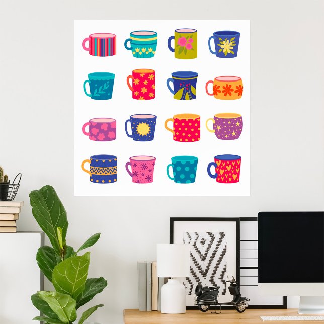 Colourful Fun Patterned Coffee Mug Set  Poster (Creator Uploaded)