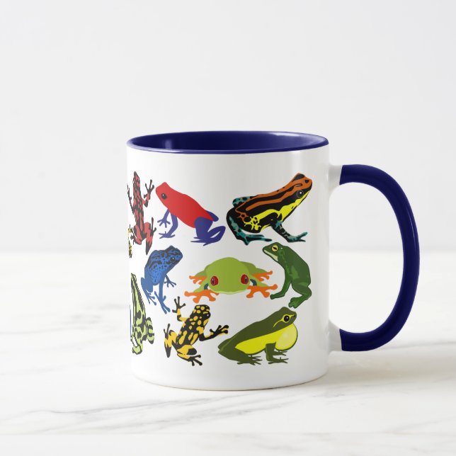 Colourful, Fun Poison Dart frogs, Tree frog Mug (Right)