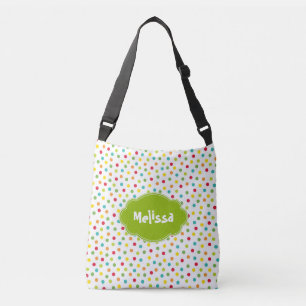 Colourful Fun Polka Dotted Customised Add Name Bag