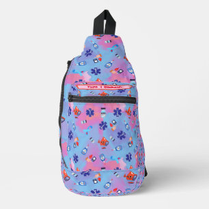 Colourful Fun Print Type 1 Diabetic Sling Bag