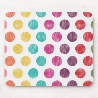 Colourful Fun Retro Polka Dot Pattern Mouse Mat