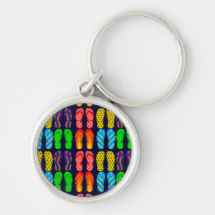 Colourful Fun Summer Flip Flops Key Ring