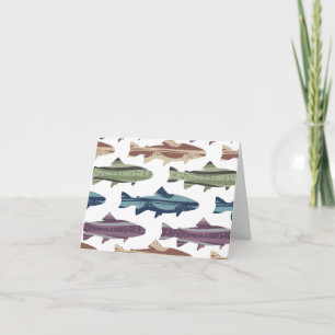 Colourful Fun Trout Fish Pattern Thank You Card