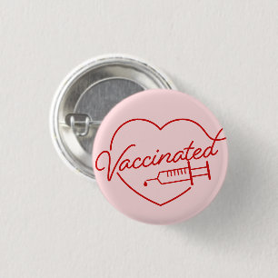 Colourful Fun Vaccinated Badge Button