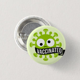 Colourful Fun Vaccinated Badge Button