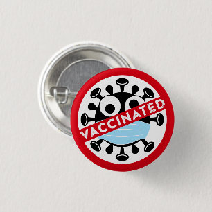 Colourful Fun Vaccinated Badge Button