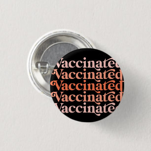 Colourful Fun Vaccinated Badge Button