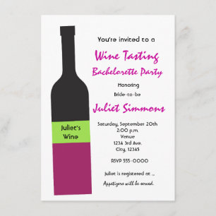 Colourful Fun Wine Tasting Girls Party Invitation