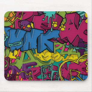 Colourful, funky and Urban Graffiti art Mouse Mat