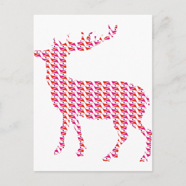Colourful funky deer postcard (Front)