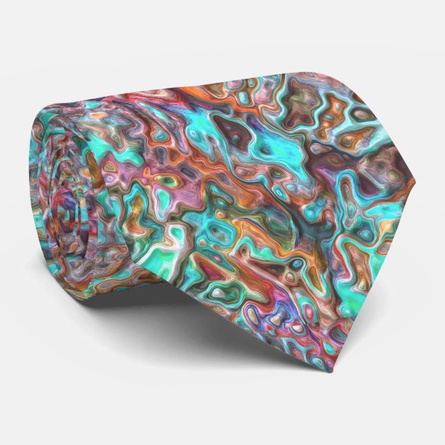 Colourful Funky Fun 3D Blur Waves Pattern Tie (Rolled)
