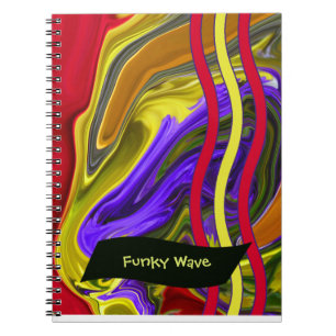 Colourful Funky Liquid Glass Wave Notebook