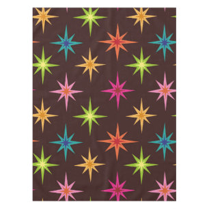 Colourful Funky Mid Century Atomic Starbursts Tablecloth