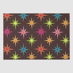 Colourful Funky Mid Century Atomic Starbursts Tissue Paper
