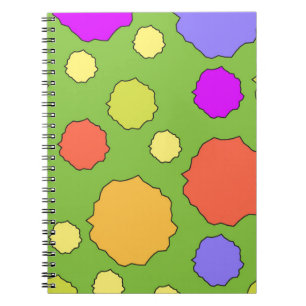 Colourful funky retro circles notebook
