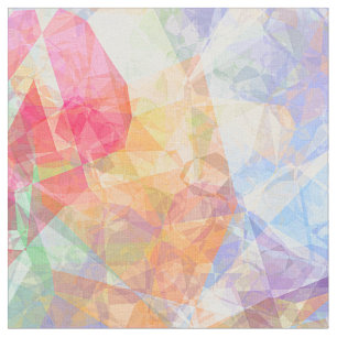 Colourful Funky Retro Cool Polygon Mosaic Pattern Fabric