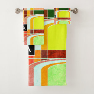 Colourful Funky Retro Inspired Bath Towel Set