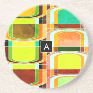Colourful Funky Retro Inspired Coaster