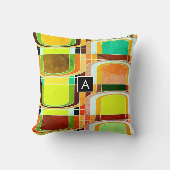 Colourful Funky Retro Inspired Cushion (Front)