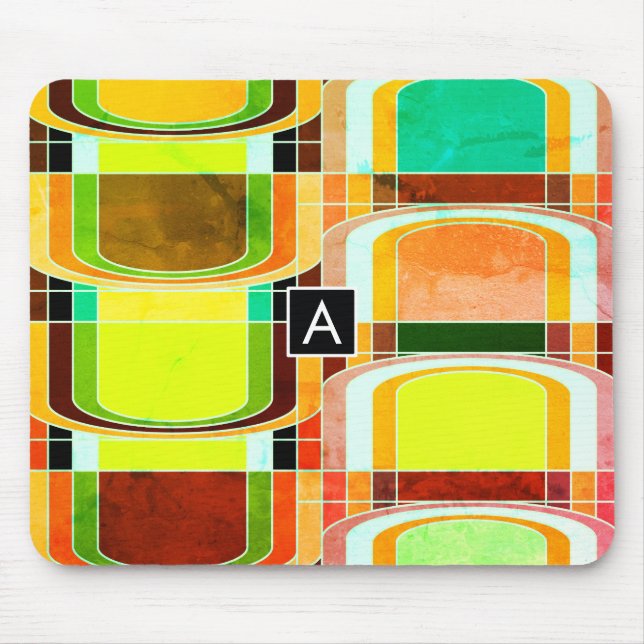 Colourful Funky Retro Inspired Mouse Mat (Front)