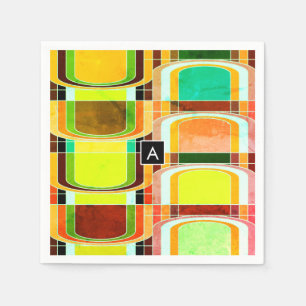 Colourful Funky Retro Inspired Napkin
