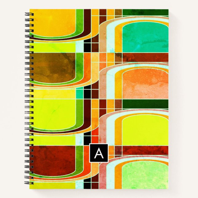 Colourful Funky Retro Inspired Notebook (Front)