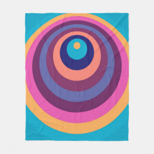 Colourful Funky Stripes Modern Geometric Pattern Fleece Blanket