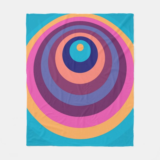 Colourful Funky Stripes Modern Geometric Pattern Fleece Blanket (Front)