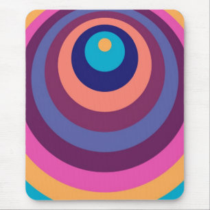Colourful Funky Stripes Modern Geometric Pattern Mouse Mat