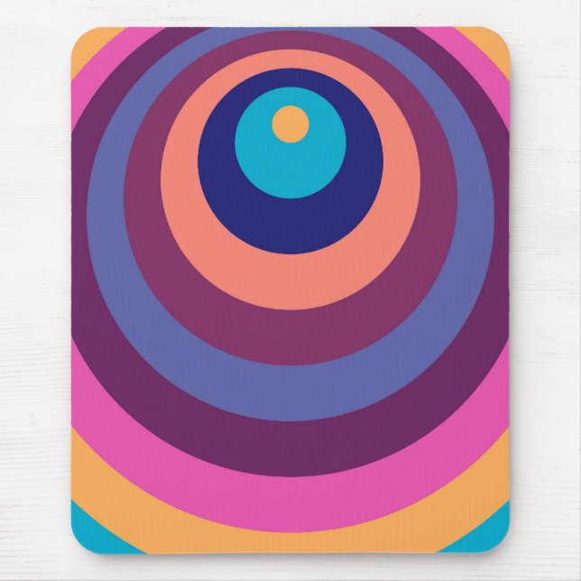 Colourful Funky Stripes Modern Geometric Pattern Mouse Mat (Front)