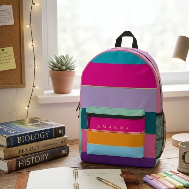 Colourful Funky Stylish Chic Trendy  Printed Backpack (Creator Uploaded)