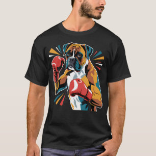 Colourful Funny Boxing Dog Lovers Kickboxing Boxer T-Shirt