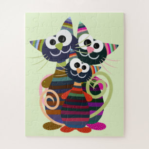 Colourful funny cats jigsaw puzzle