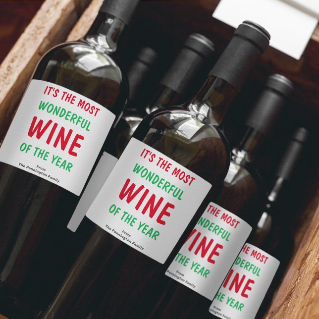 Colourful Funny Christmas  Wine Label (Creator Uploaded)