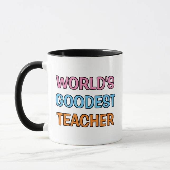 Colourful Funny Cute Best Teacher Ever Mug (Left)