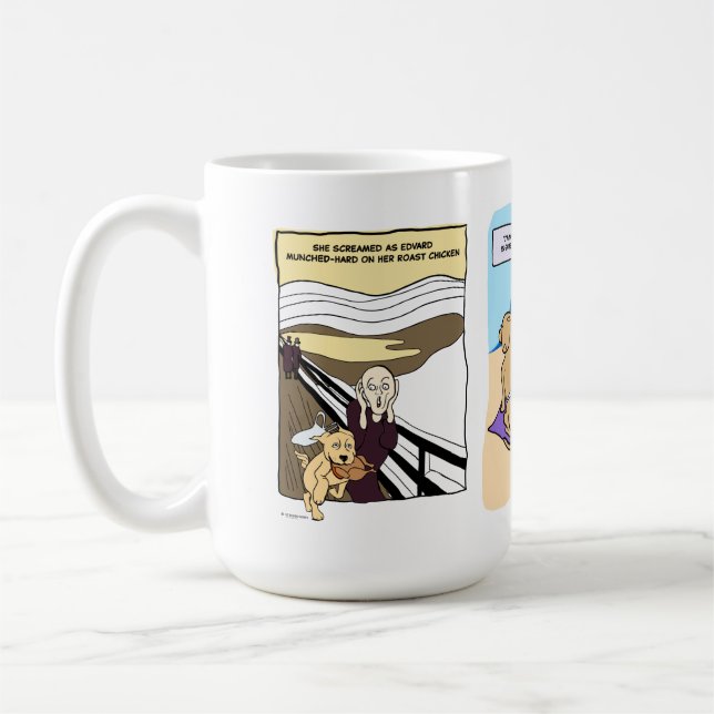 Colourful Funny Dog Cartoons Coffee Mug (Left)