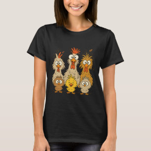 Colourful Funny Eagerlys Chicken Art Crazy Chicken T-Shirt