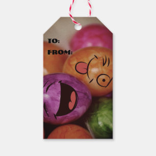 Colourful Funny Easter Eggs Paper Plates Gift Tags