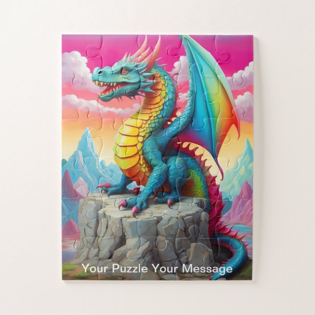Colourful Funny Friendly Dragon For Children Jigsaw Puzzle (Vertical)